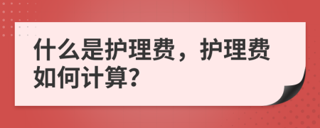 什么是护理费，护理费如何计算？