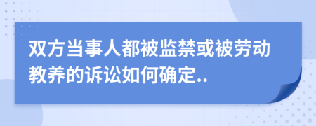 双方当事人都被监禁或被劳动教养的诉讼如何确定..