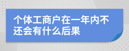 个体工商户在一年内不还会有什么后果