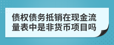 债权债务抵销在现金流量表中是非货币项目吗