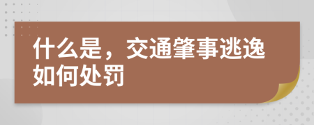 什么是，交通肇事逃逸如何处罚