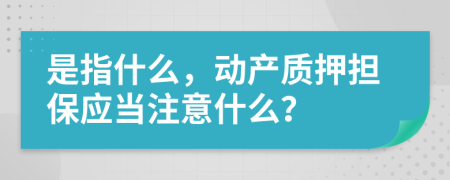 是指什么，动产质押担保应当注意什么？