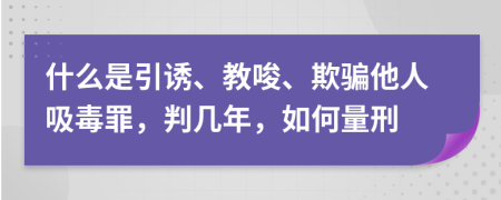 什么是引诱、教唆、欺骗他人吸毒罪，判几年，如何量刑