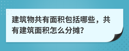 建筑物共有面积包括哪些，共有建筑面积怎么分摊？