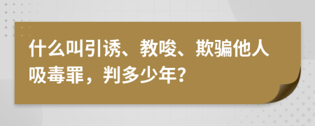 什么叫引诱、教唆、欺骗他人吸毒罪，判多少年？