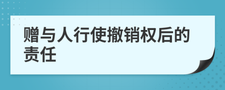 赠与人行使撤销权后的责任