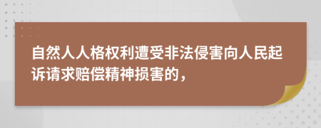 自然人人格权利遭受非法侵害向人民起诉请求赔偿精神损害的，