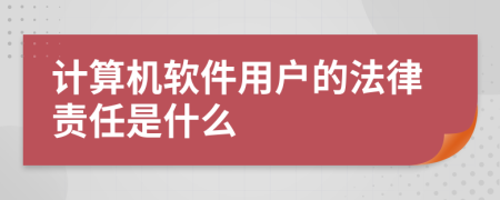 计算机软件用户的法律责任是什么