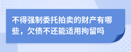 不得强制委托拍卖的财产有哪些，欠债不还能适用拘留吗