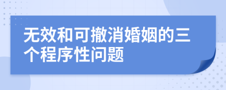 无效和可撤消婚姻的三个程序性问题