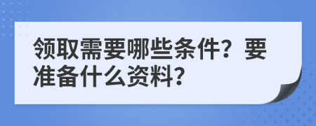 领取需要哪些条件？要准备什么资料？