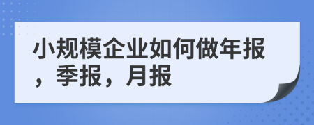 小规模企业如何做年报，季报，月报