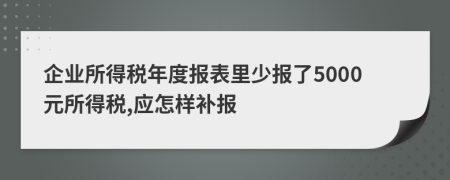 企业所得税年度报表里少报了5000元所得税,应怎样补报