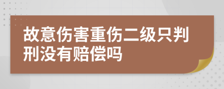 故意伤害重伤二级只判刑没有赔偿吗