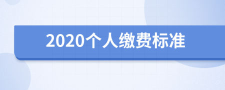 2020个人缴费标准