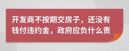 开发商不按期交房子，还没有钱付违约金，政府应负什么责