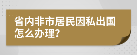 省内非市居民因私出国怎么办理？