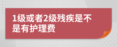 1级或者2级残疾是不是有护理费