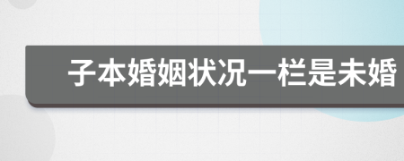 子本婚姻状况一栏是未婚