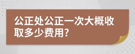 公正处公正一次大概收取多少费用?