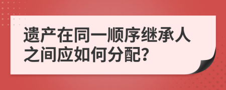 遗产在同一顺序继承人之间应如何分配？