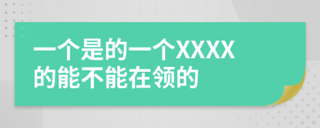 一个是的一个XXXX的能不能在领的