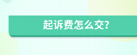 起诉费怎么交？