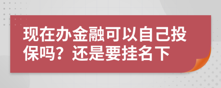 现在办金融可以自己投保吗？还是要挂名下