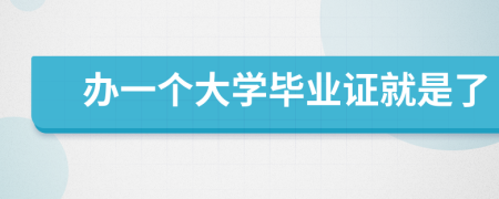 办一个大学毕业证就是了