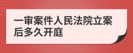 一审案件人民法院立案后多久开庭