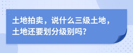 土地拍卖，说什么三级土地，土地还要划分级别吗？