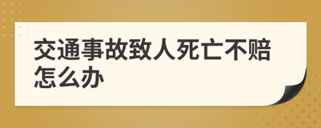 交通事故致人死亡不赔怎么办