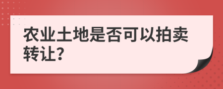 农业土地是否可以拍卖转让？