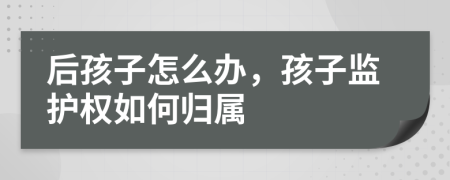 后孩子怎么办，孩子监护权如何归属