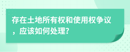 存在土地所有权和使用权争议，应该如何处理？