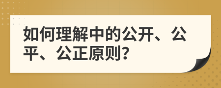 如何理解中的公开、公平、公正原则？