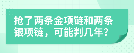 抢了两条金项链和两条银项链，可能判几年？