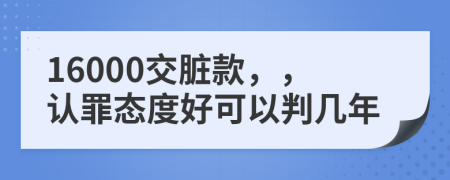 16000交脏款，，认罪态度好可以判几年