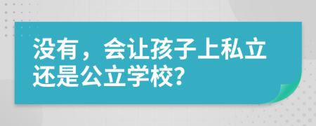 没有，会让孩子上私立还是公立学校？