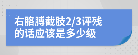 右胳膊截肢2/3评残的话应该是多少级