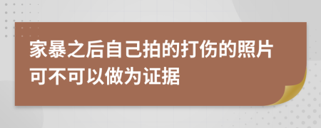 家暴之后自己拍的打伤的照片可不可以做为证据