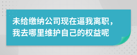 未给缴纳公司现在逼我离职，我去哪里维护自己的权益呢