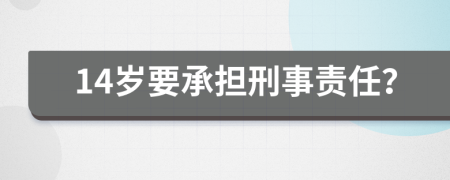 14岁要承担刑事责任？