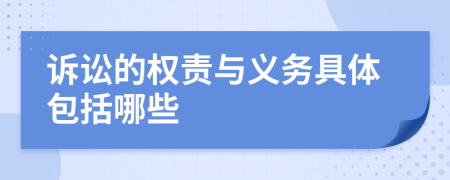 诉讼的权责与义务具体包括哪些