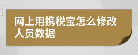 网上用携税宝怎么修改人员数据