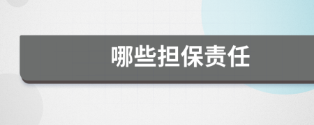 哪些担保责任