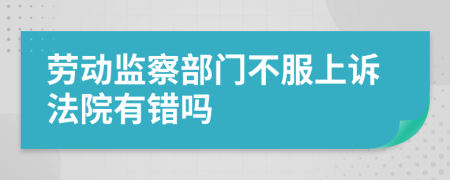 劳动监察部门不服上诉法院有错吗