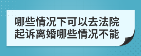 哪些情况下可以去法院起诉离婚哪些情况不能