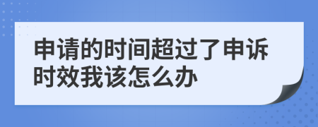 申请的时间超过了申诉时效我该怎么办