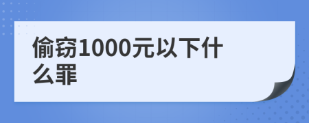 偷窃1000元以下什么罪